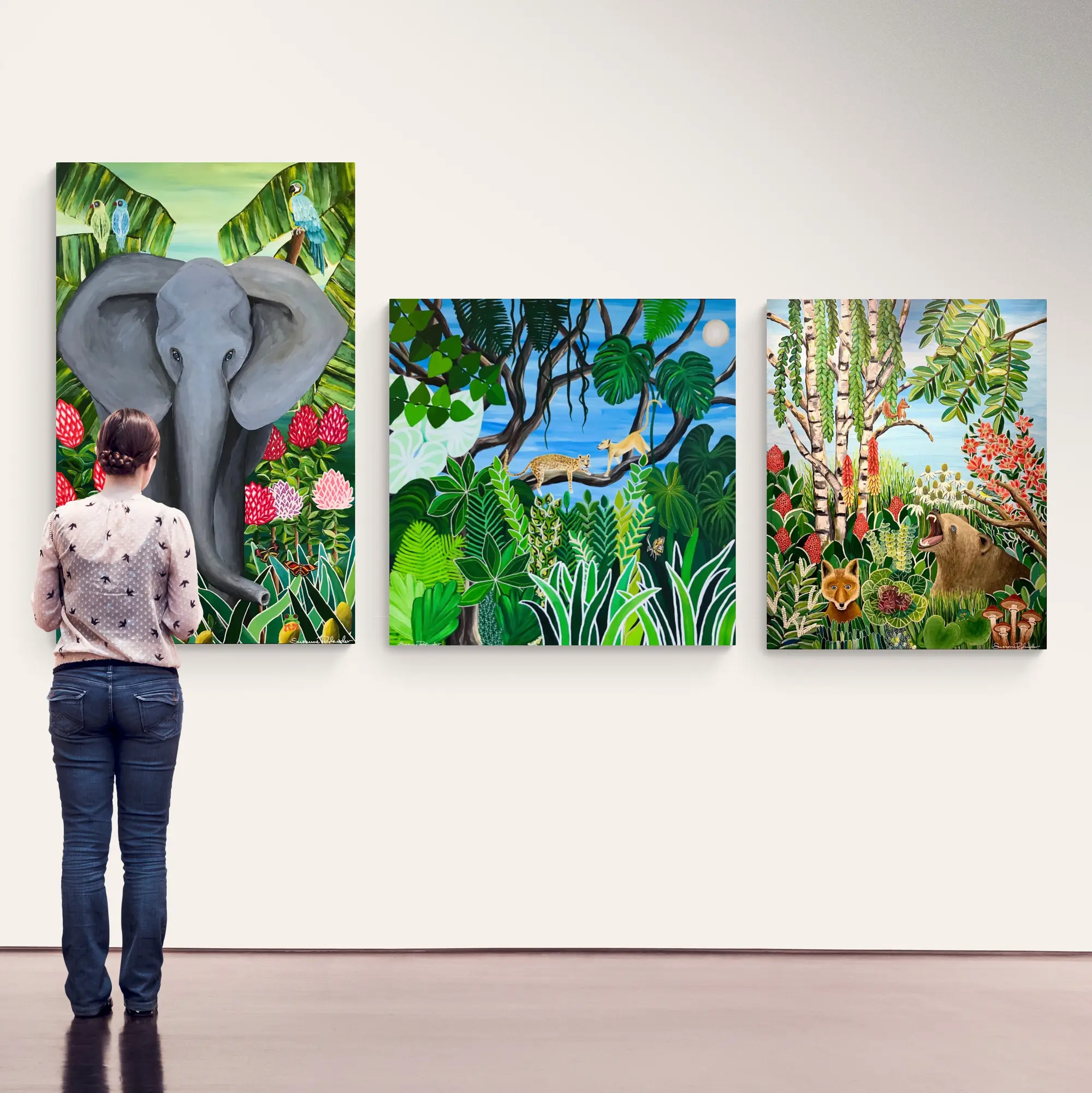 Friendship maleri med junglemotiv