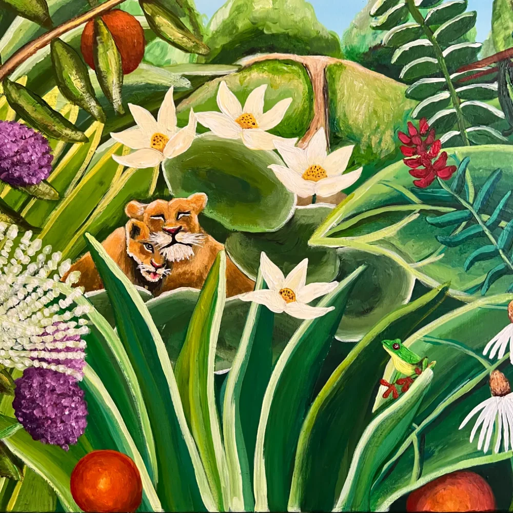 Lions Nest maleri med junglemotiv